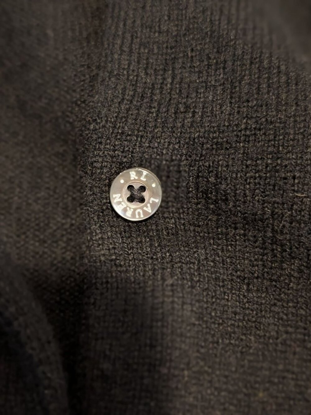 Lauren Ralph Lauren Womens Black 100% Cashmere Crewneck Button-Up Cardigan Sweat - Picture 8 of 15